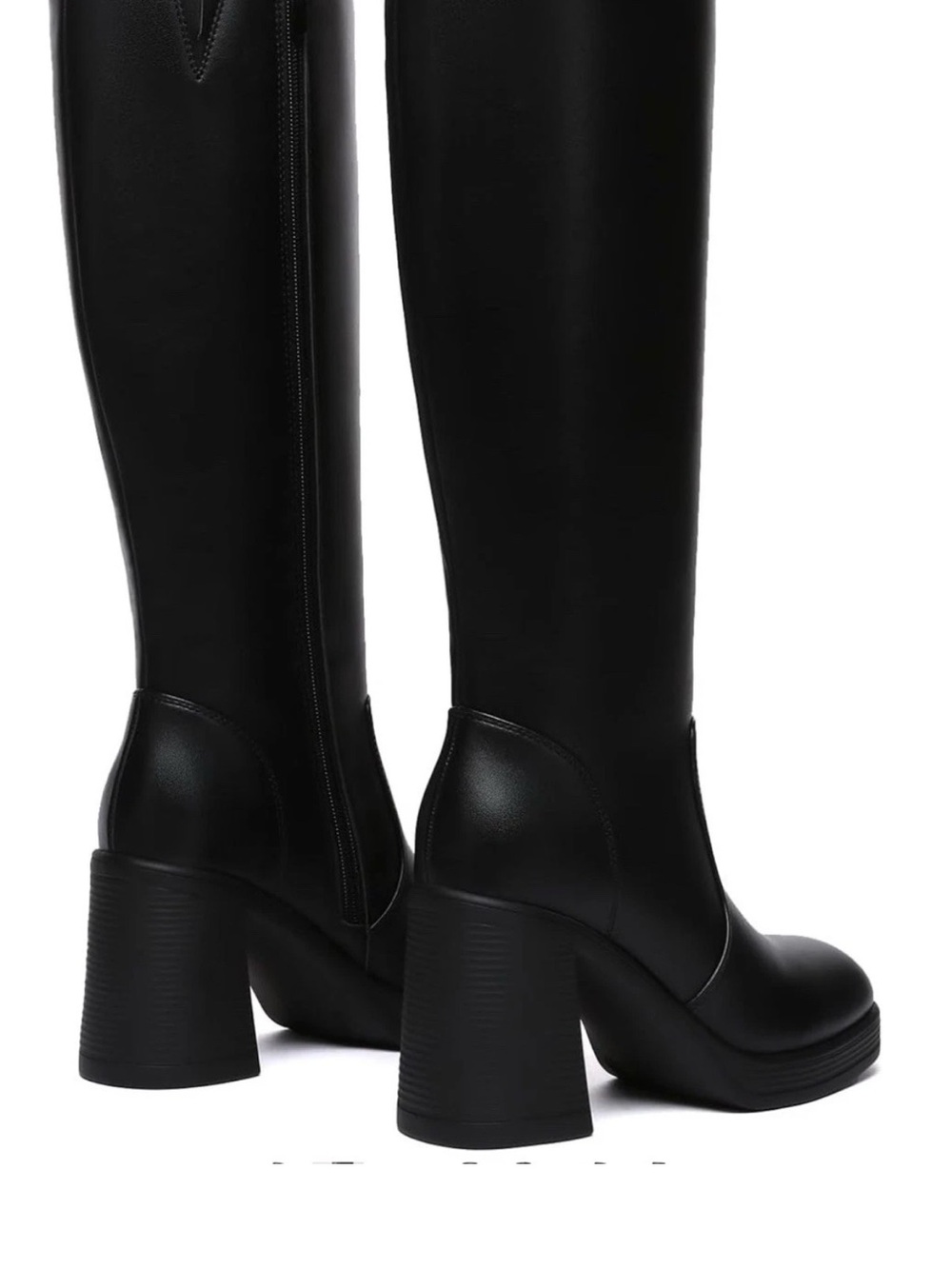 BOUWNO NEW Black Knee High Women’s Chunky Boots size 9 - Picture 5 of 15
